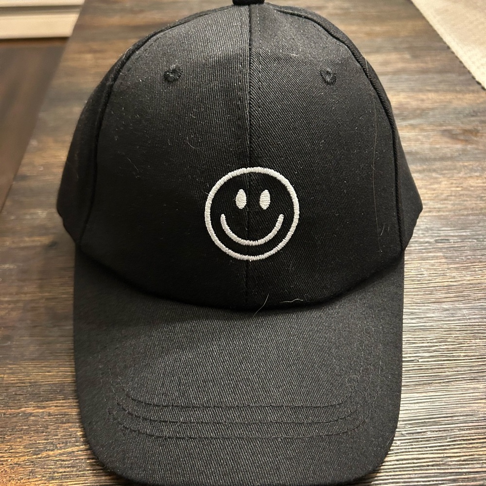Black Smiley Face Cap